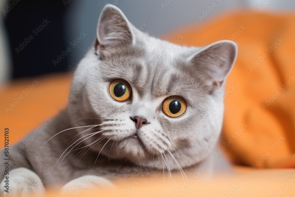 Cute cat with a puzzled expression. Generative AI