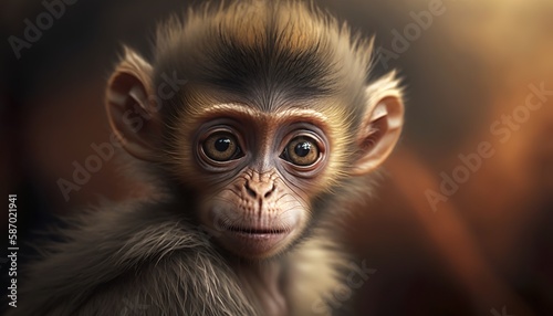 a wonderful close-up of a monkey