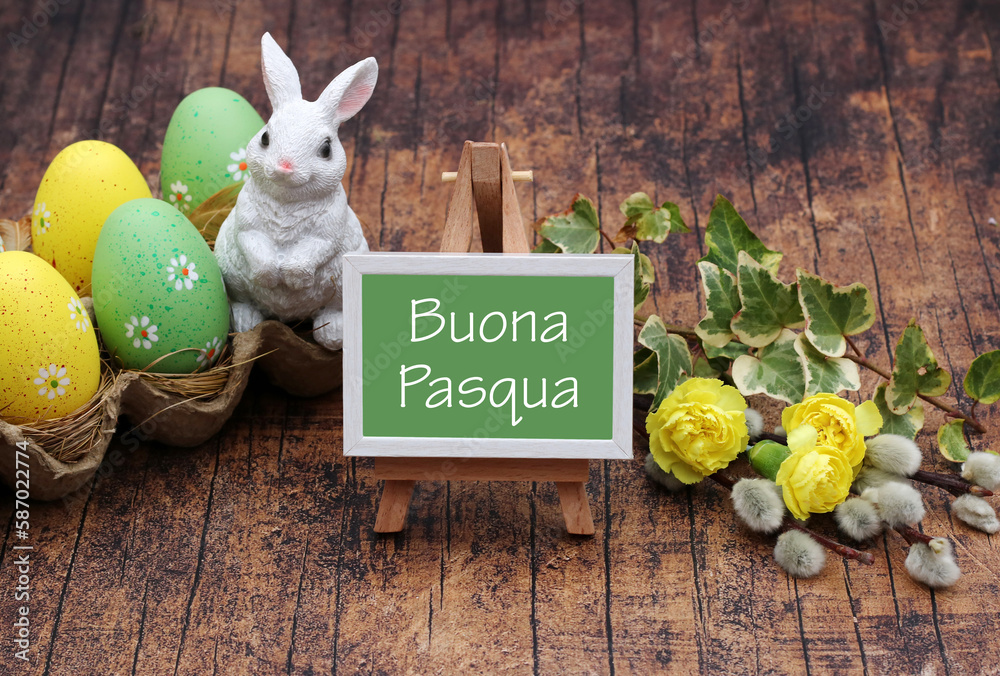 Che Cosa E La Pasqua Carta di Pasqua Buona Pasqua. Cavalletto con la scritta Buona Pasqua