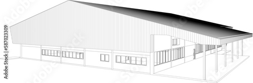 3D illustration of building project