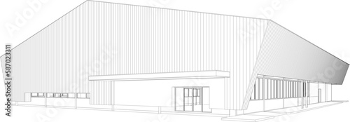 3D illustration of building project