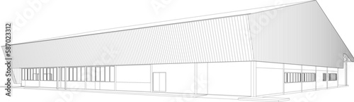 3D illustration of building project