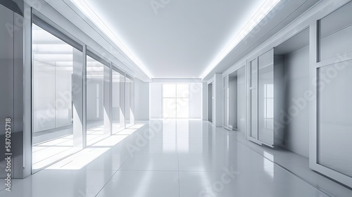 abstract modern and empty clean corridor background Generative AI