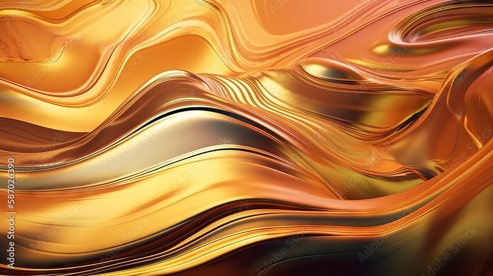 golden color liquid holographic soft light background Generative AI golden color liquid holographic soft light background Generative AI