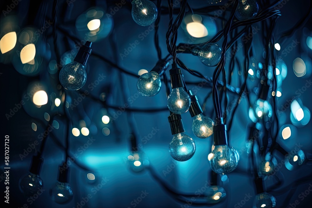 Obraz premium wall covered in colorful lights. Generative AI