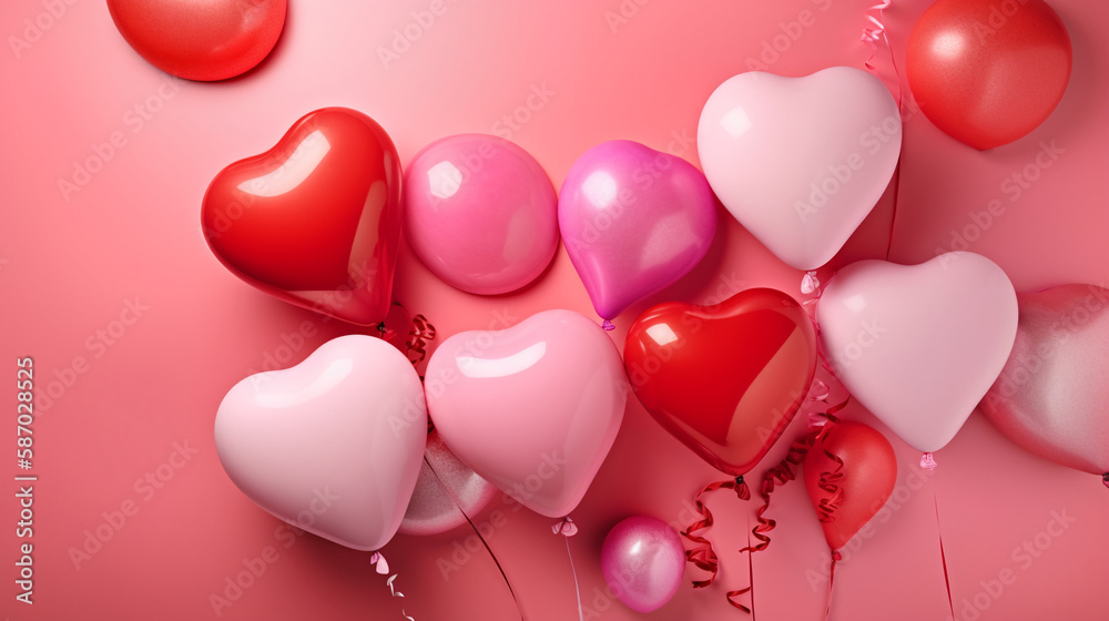 pink, valentine, love, rose, generative ai