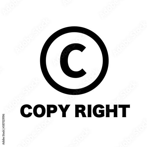 Copyright logo icon. Rights. Vector.