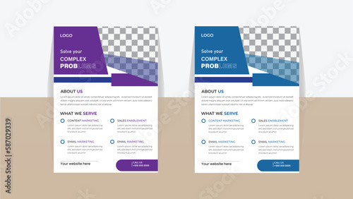 Modern multipurpose creative corporate business agency marketing flyer  in a4 size paper sheet with creative shape  in a minimal template.
