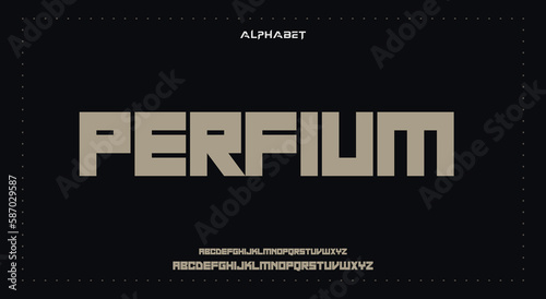 perfium Abstract Fashion Best font alphabet. Minimal modern urban fonts for logo, brand, fashion, Heading etc. Typography typeface uppercase lowercase and number. vector illustration full Premium look