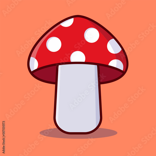 vector illustration of red mushroom