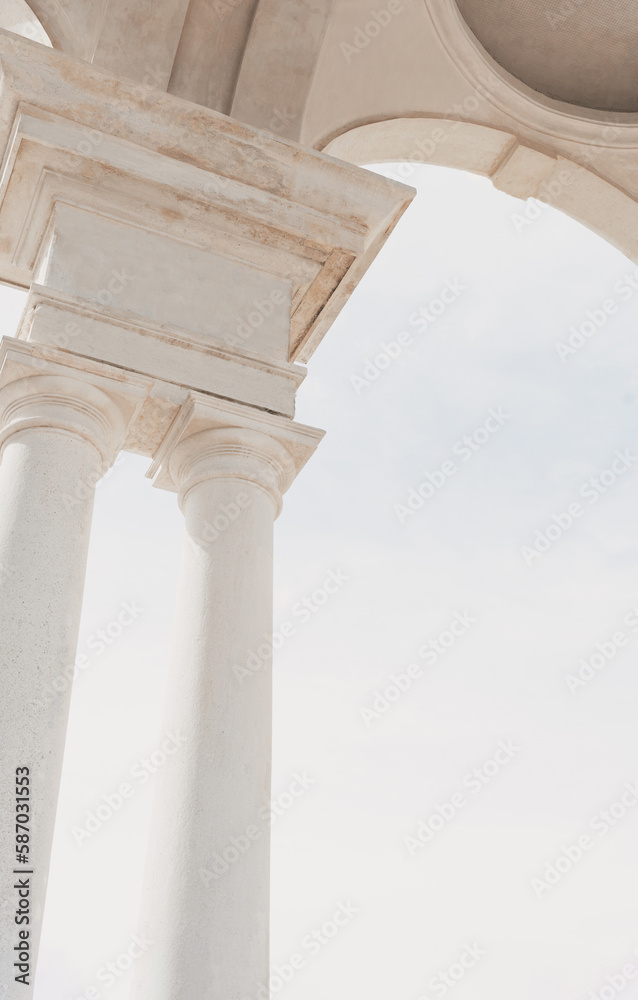 Beige aesthetic column background with copy space Beige aesthetic column background with copy space