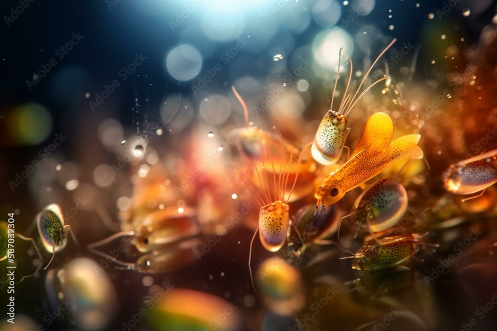 The role of plankton in the ocean food chain, bokeh Generative AI Stock ... Biology Diagrams