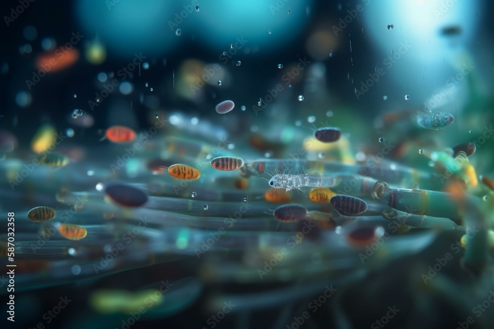 The Role Of Plankton In The Ocean Food Chain Bokeh Generative AI Stock the-role-of-plankton-in-the-ocean-food-chain-bokeh-generative-ai-stock
