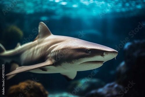 The different types of sharks and their behavior, bokeh Generative AI photo