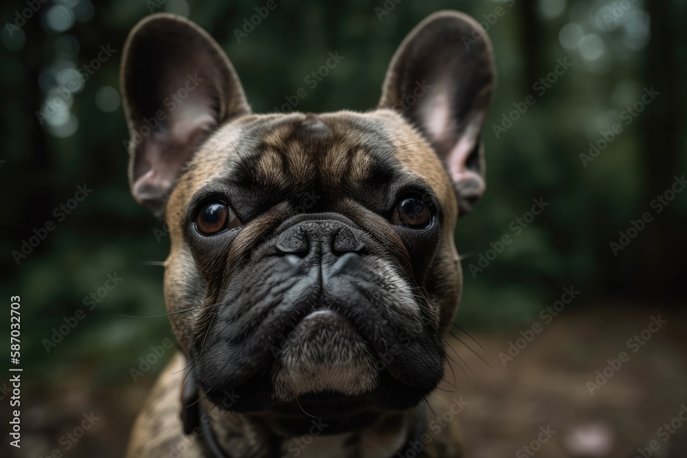 face of a French bulldog. Generative AI