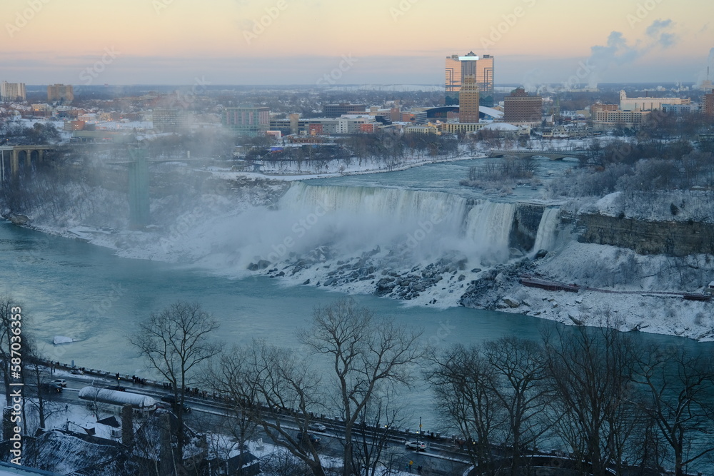 View from the top of the Falls in the evening