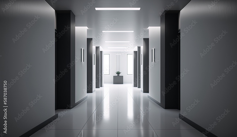 Interior of modern office hall. Generation ai Interior of modern office hall. Generation ai