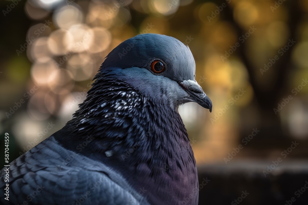 Fototapeta premium pigeon in a French park. Generative AI