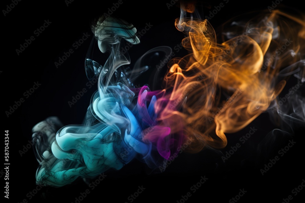 a group of colorful smokes on a black background with a black background and a black background with a black background and a black background with a few different colored smokes. generative ai a group of colorful smokes on a black background with a black background and a black background with a black background and a black background with a few different colored smokes. generative ai