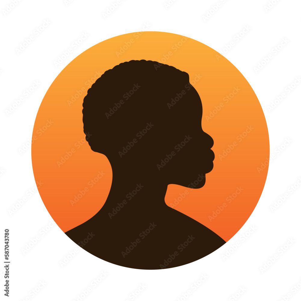 Vector illustration of black African American man young guy boy girl with short afro hairstyle silhouette
Vector illustration of black African American man young guy boy girl with short afro hairstyle silhouette