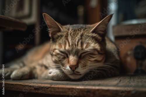 Cat snoozes. Generative AI