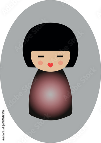 Geisha fondo oval gris