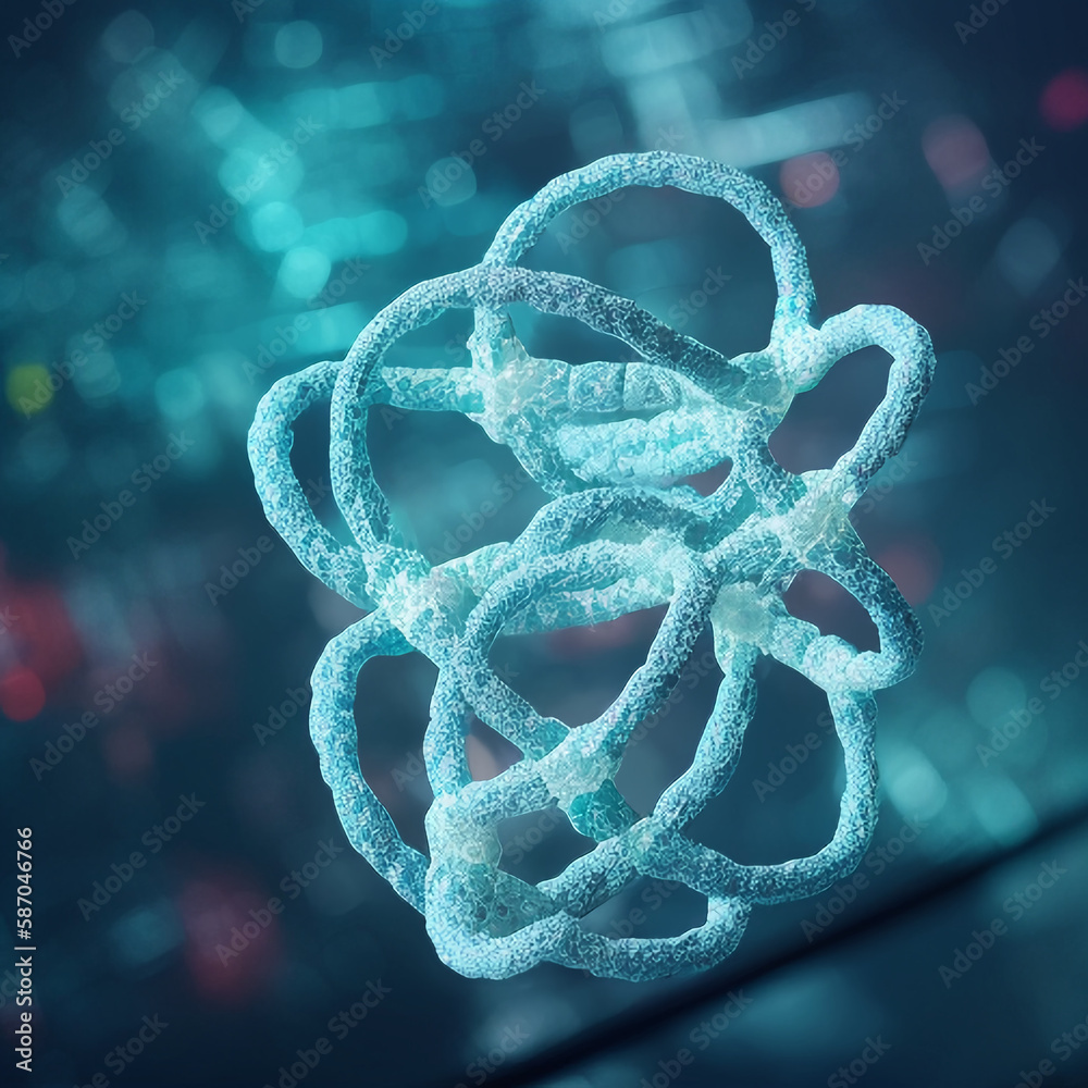 3d render of DNA, created using generative AI