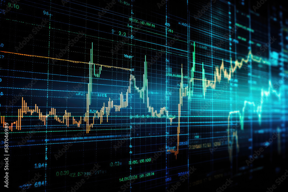 stock market graph chart background. generative ai