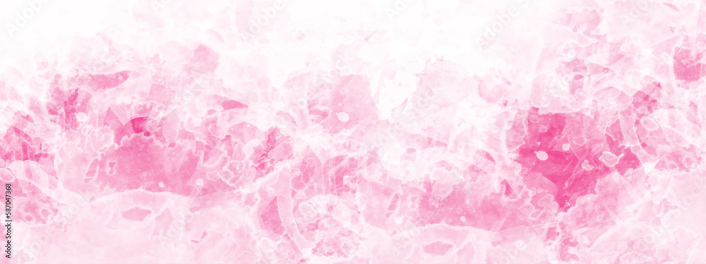 Fototapeta premium The pink watercolor backgrounds white. Abstract grunge pink shades watercolor background. Grunge background frame Soft pink watercolor background. Pink texture background. 