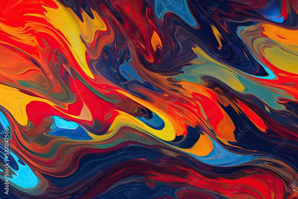 background image that consists of vibrant, contrasting colors, such as red, yellow, and blue, arranged in a fluid, swirling pattern Generative AI background image that consists of vibrant, contrasting colors, such as red, yellow, and blue, arranged in a fluid, swirling pattern Generative AI