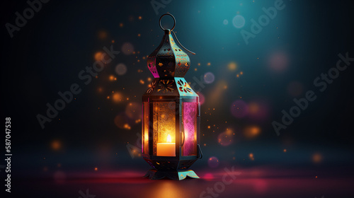 Arabic lantern of Ramadan celebration background illustration 