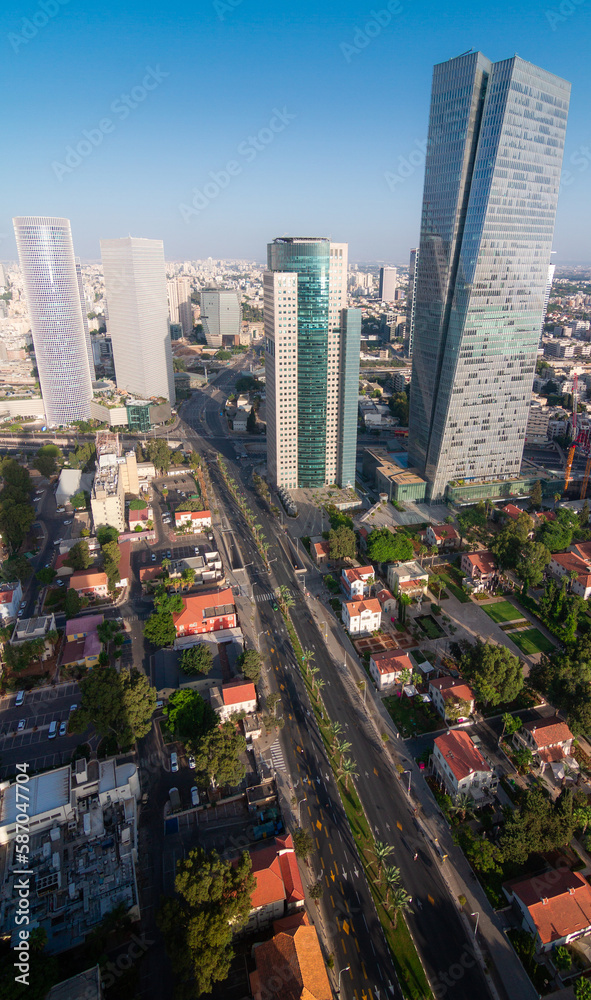Modern Tel Aviv vertical view