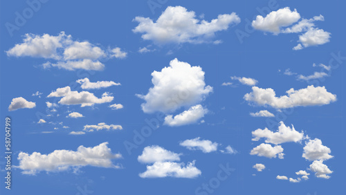 vector realistic clouds collection