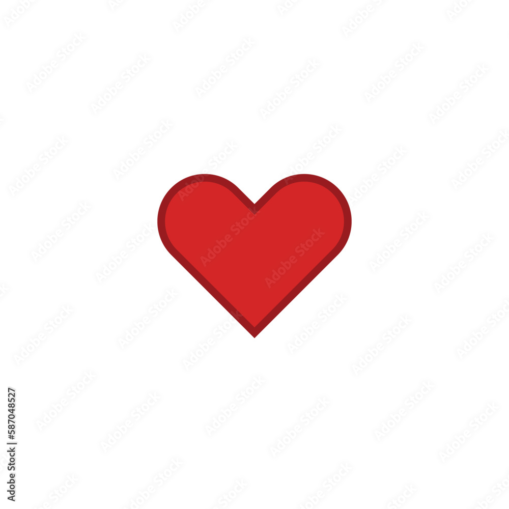 Red love icon vector outline Red love icon vector outline