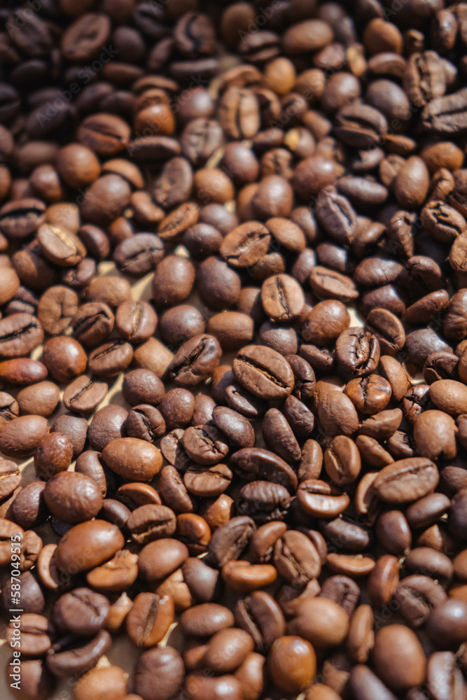 Coffee beans on crumpled brown paper, can be used as background Coffee beans on crumpled brown paper, can be used as background