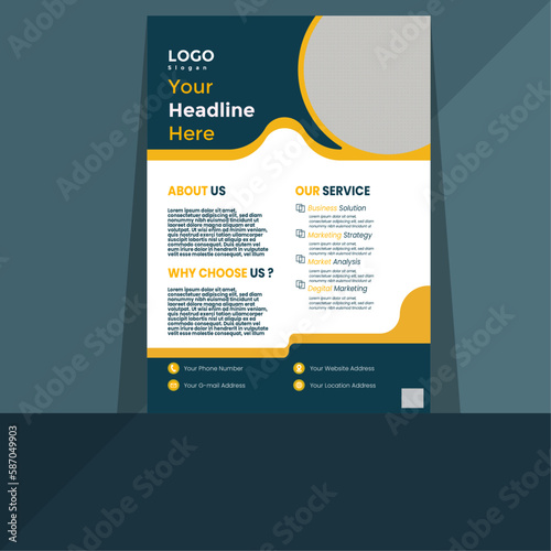 corporate Business A4 vector flyer design for company promotion.poster or brochure cover layout and advertising
