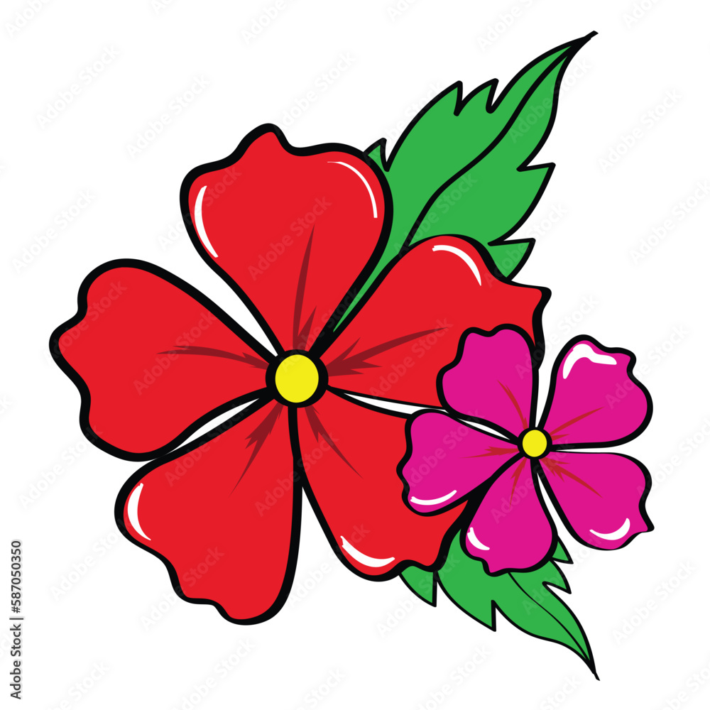 Hand-drawn flowers.Doodle style, sketch, simple botanical line, drawing with plant floral elements Hand-drawn flowers.Doodle style, sketch, simple botanical line, drawing with plant floral elements