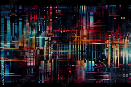 abstract background with horizontal and vertical lines and glitch effects