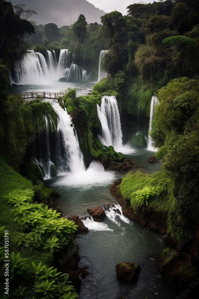 Fototapeta premium Paraíso da paisagem da cachoeira