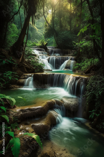 Paraíso da paisagem da cachoeira