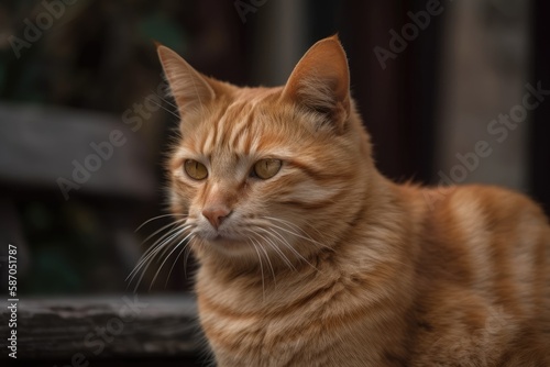 a nice ginger cat portrait. Generative AI