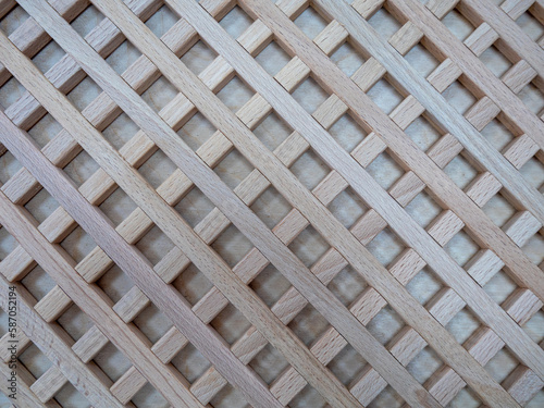 wooden slats intertwined close-up
