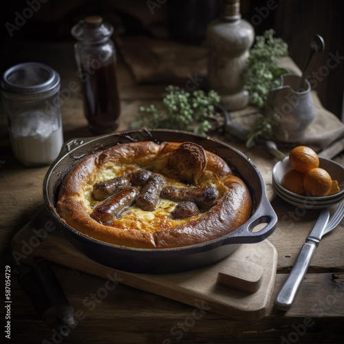 Toad in the Hole-Traditional British Food-Generative AI