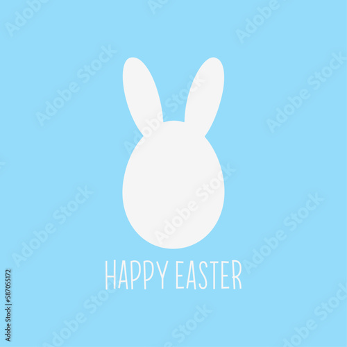 Happy easter rabbit egg card