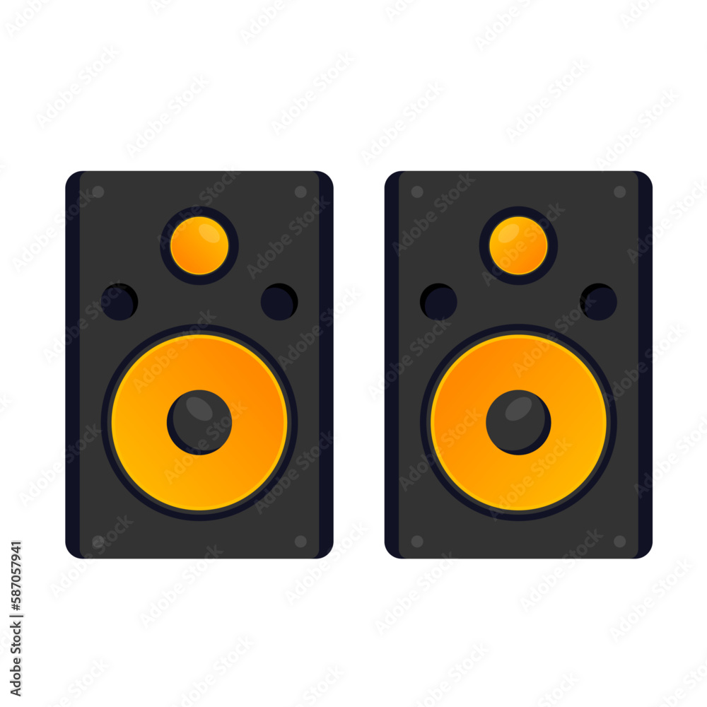 studio monitors flat vector icon illustration logo clipart