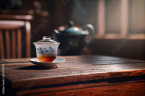 a cup of tea in old Chinese teahouses