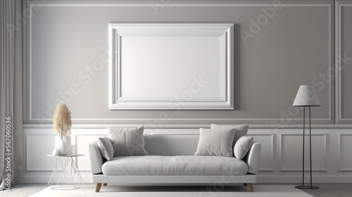 Canvas mockup modern living room generative art