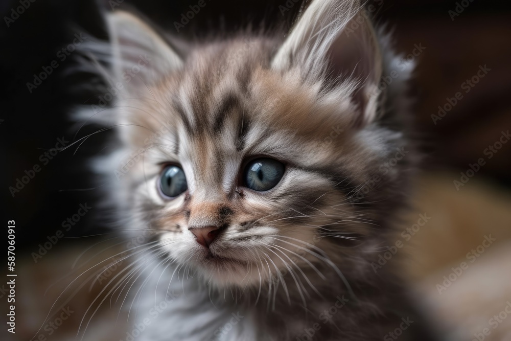 a picture of a tiny kitten. Generative AI