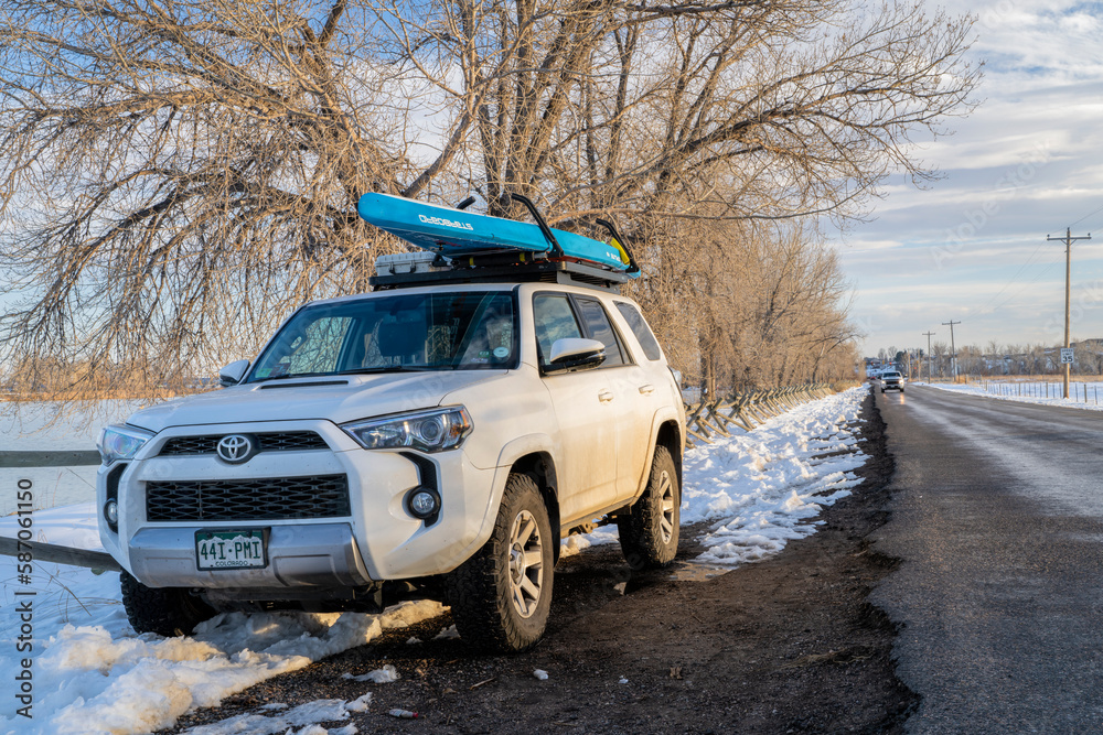 Fort Collins, CO, USA March 28, 2023 Toyota 4Runner SUV with a