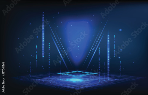 futuristic techno background style sci fi blue collection hi tech data 4